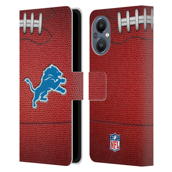 NFL Detroit Lions Graphics Football Leather Book Wallet Case Cover For OnePlus Nord N20 5G