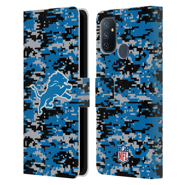NFL Detroit Lions Graphics Digital Camouflage Leather Book Wallet Case Cover For OnePlus Nord N100
