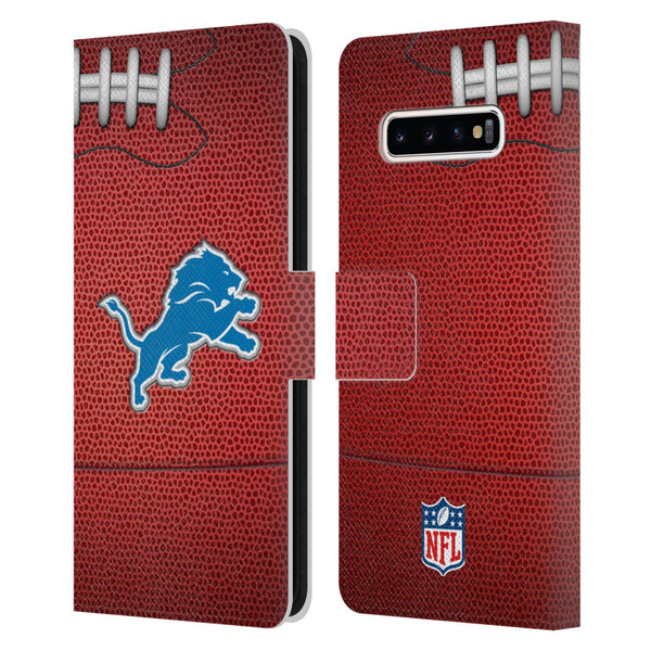 NFL Detroit Lions Graphics Football Leather Book Wallet Case Cover For Samsung Galaxy S10+ / S10 Plus