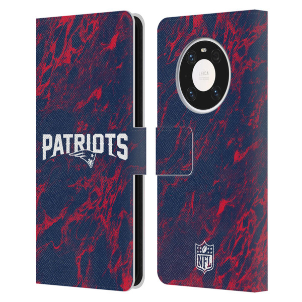 NFL New England Patriots Graphics Coloured Marble Leather Book Wallet Case Cover For Huawei Mate 40 Pro 5G
