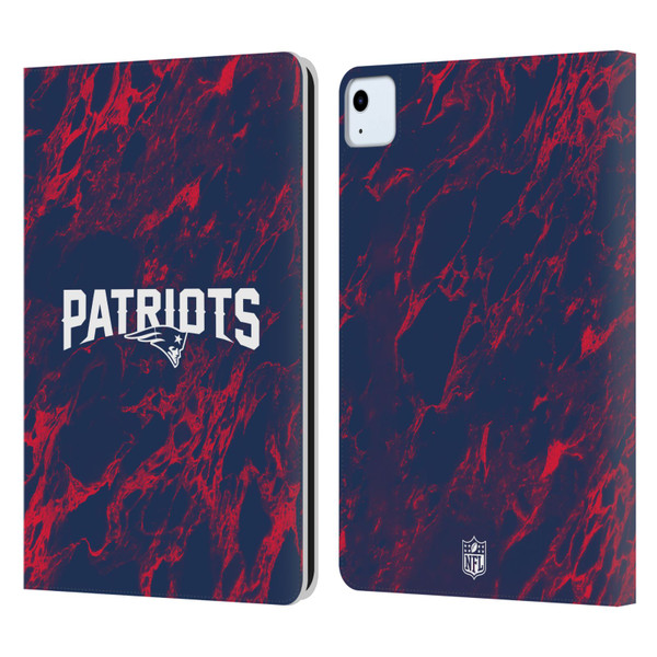 NFL New England Patriots Graphics Coloured Marble Leather Book Wallet Case Cover For Apple iPad Air 2020 / 2022