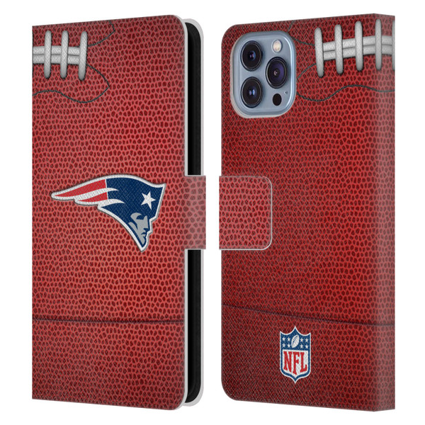 NFL New England Patriots Graphics Football Leather Book Wallet Case Cover For Apple iPhone 14