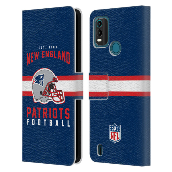 NFL New England Patriots Graphics Helmet Typography Leather Book Wallet Case Cover For Nokia G11 Plus