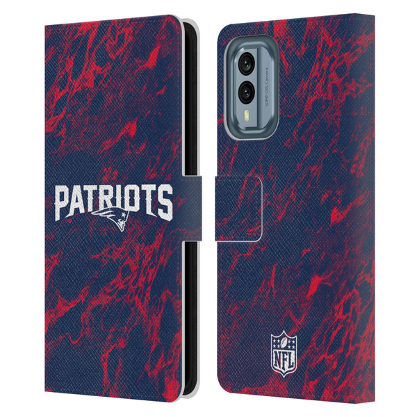 NFL New England Patriots Graphics Coloured Marble Leather Book Wallet Case Cover For Nokia X30