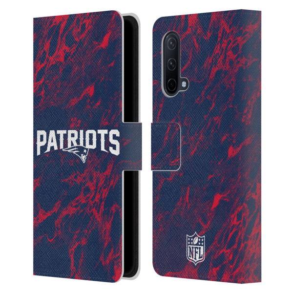 NFL New England Patriots Graphics Coloured Marble Leather Book Wallet Case Cover For OnePlus Nord CE 5G