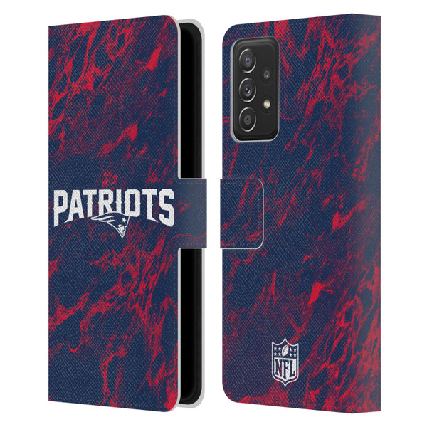NFL New England Patriots Graphics Coloured Marble Leather Book Wallet Case Cover For Samsung Galaxy A53 5G (2022)