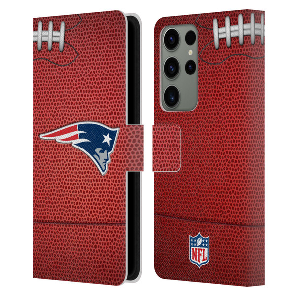 NFL New England Patriots Graphics Football Leather Book Wallet Case Cover For Samsung Galaxy S23 Ultra 5G
