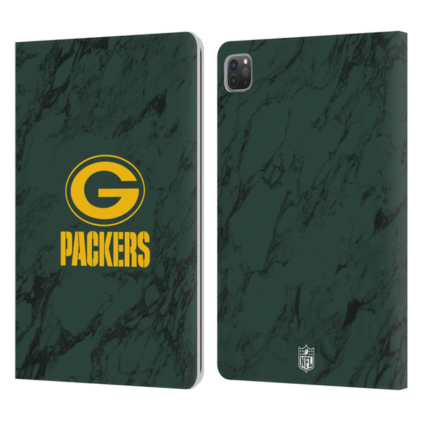 NFL Green Bay Packers Graphics Coloured Marble Leather Book Wallet Case Cover For Apple iPad Pro 11 2020 / 2021 / 2022