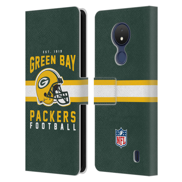 NFL Green Bay Packers Graphics Helmet Typography Leather Book Wallet Case Cover For Nokia C21