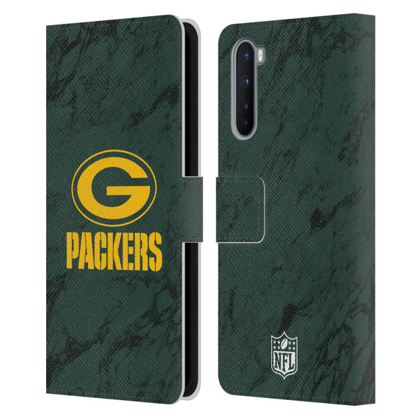 NFL Green Bay Packers Graphics Coloured Marble Leather Book Wallet Case Cover For OnePlus Nord 5G
