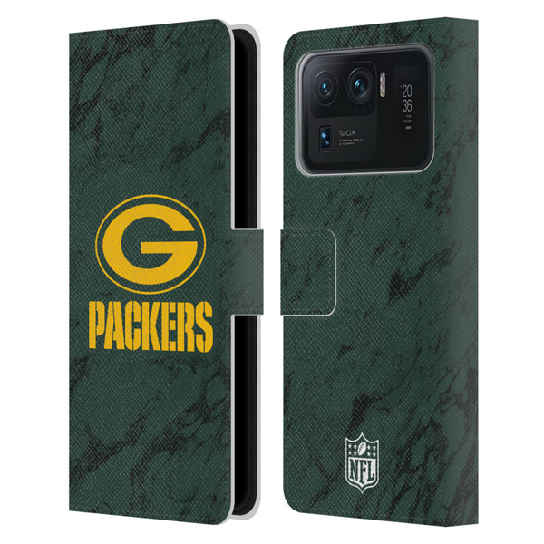 NFL Green Bay Packers Graphics Coloured Marble Leather Book Wallet Case Cover For Xiaomi Mi 11 Ultra