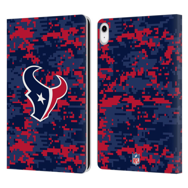 NFL Houston Texans Graphics Digital Camouflage Leather Book Wallet Case Cover For Apple iPad 10.9 (2022)