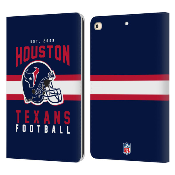 NFL Houston Texans Graphics Helmet Typography Leather Book Wallet Case Cover For Apple iPad 9.7 2017 / iPad 9.7 2018