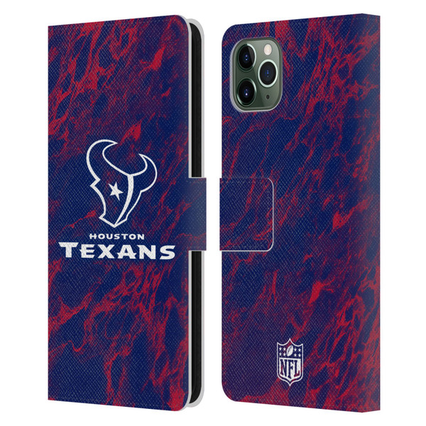 NFL Houston Texans Graphics Coloured Marble Leather Book Wallet Case Cover For Apple iPhone 11 Pro Max
