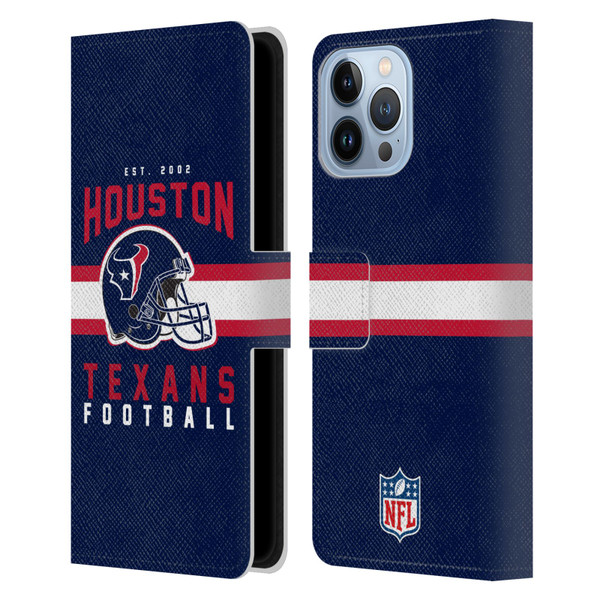 NFL Houston Texans Graphics Helmet Typography Leather Book Wallet Case Cover For Apple iPhone 13 Pro Max