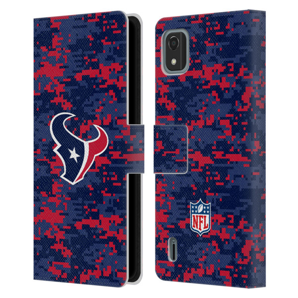 NFL Houston Texans Graphics Digital Camouflage Leather Book Wallet Case Cover For Nokia C2 2nd Edition