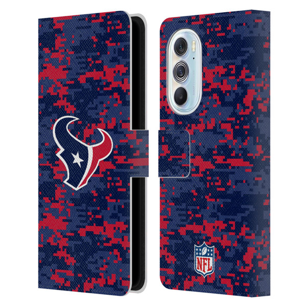 NFL Houston Texans Graphics Digital Camouflage Leather Book Wallet Case Cover For Motorola Edge X30