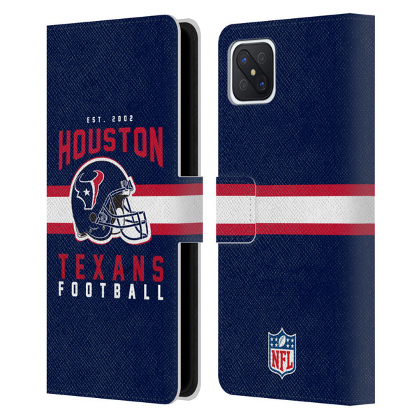 NFL Houston Texans Graphics Helmet Typography Leather Book Wallet Case Cover For OPPO Reno4 Z 5G