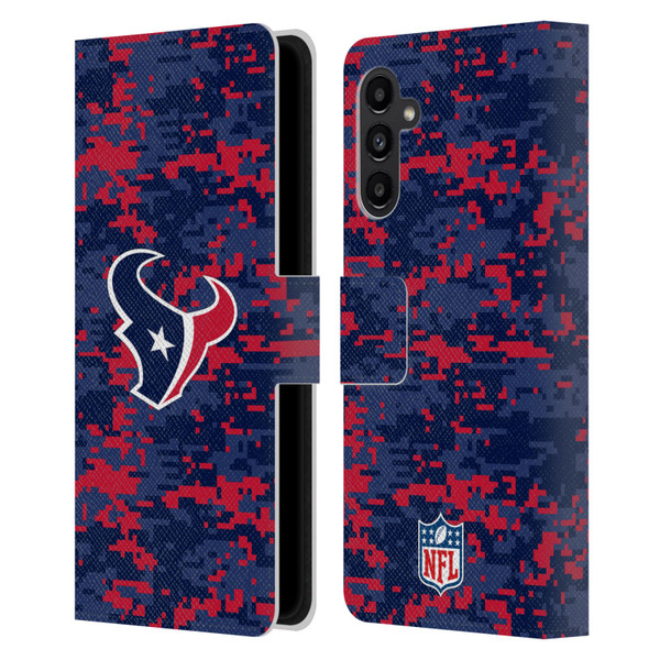 NFL Houston Texans Graphics Digital Camouflage Leather Book Wallet Case Cover For Samsung Galaxy A13 5G (2021)