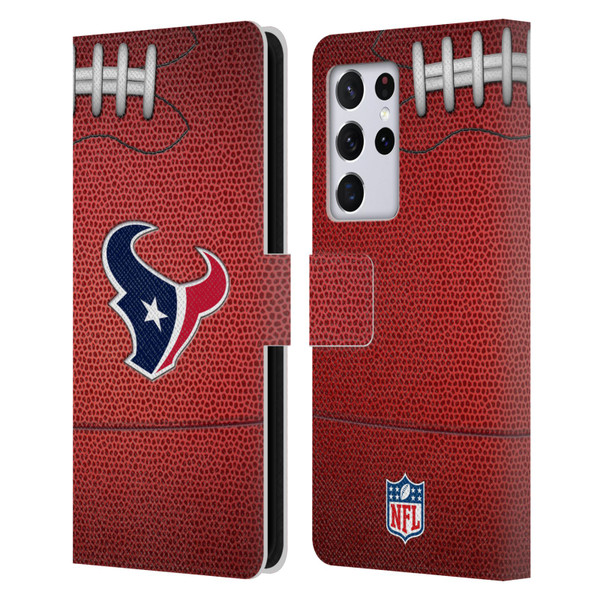 NFL Houston Texans Graphics Football Leather Book Wallet Case Cover For Samsung Galaxy S21 Ultra 5G