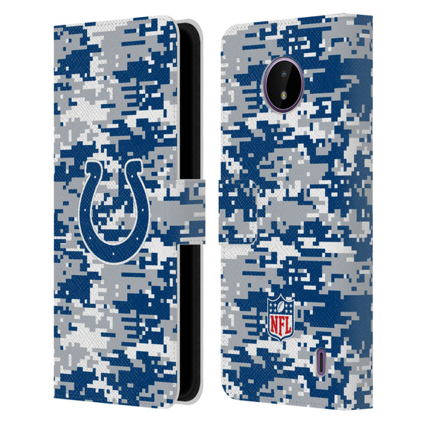 NFL Indianapolis Colts Graphics Digital Camouflage Leather Book Wallet Case Cover For Nokia C10 / C20