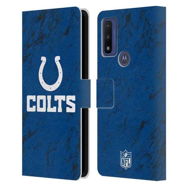 NFL Indianapolis Colts Graphics Coloured Marble Leather Book Wallet Case Cover For Motorola G Pure