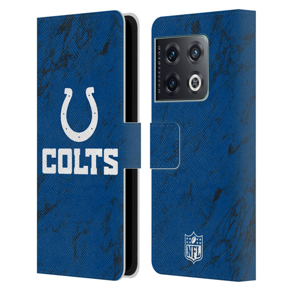 NFL Indianapolis Colts Graphics Coloured Marble Leather Book Wallet Case Cover For OnePlus 10 Pro