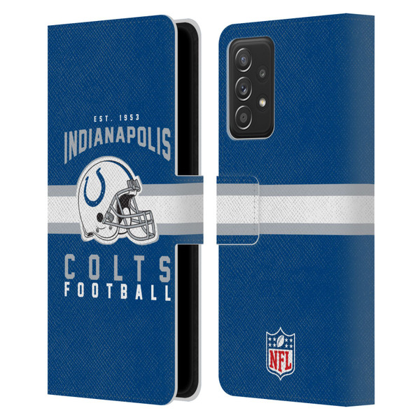 NFL Indianapolis Colts Graphics Helmet Typography Leather Book Wallet Case Cover For Samsung Galaxy A53 5G (2022)