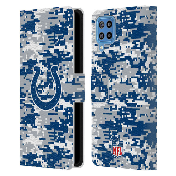 NFL Indianapolis Colts Graphics Digital Camouflage Leather Book Wallet Case Cover For Samsung Galaxy F22 (2021)