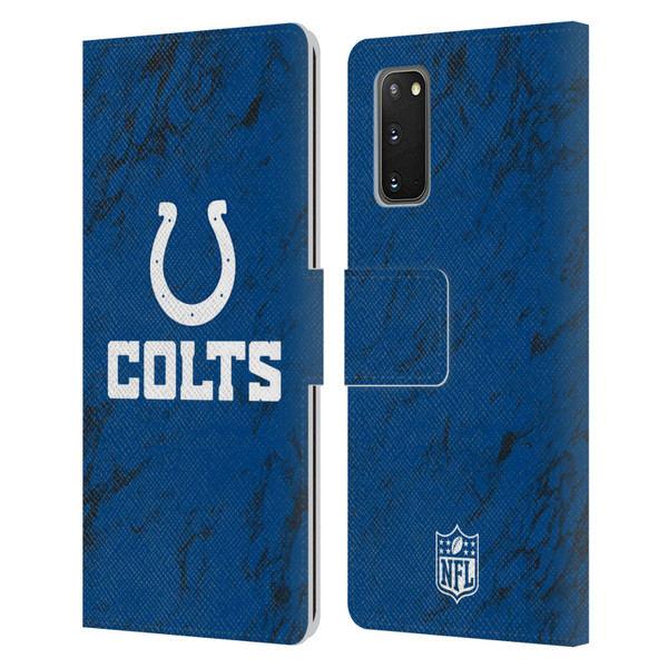 NFL Indianapolis Colts Graphics Coloured Marble Leather Book Wallet Case Cover For Samsung Galaxy S20 / S20 5G