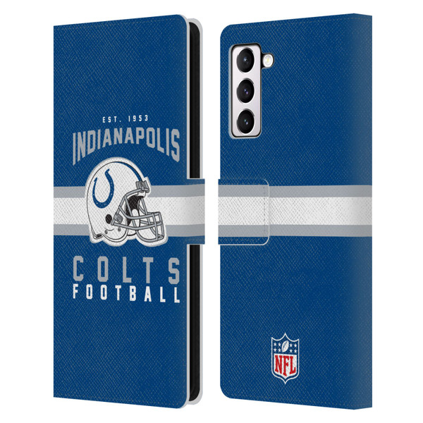 NFL Indianapolis Colts Graphics Helmet Typography Leather Book Wallet Case Cover For Samsung Galaxy S21+ 5G