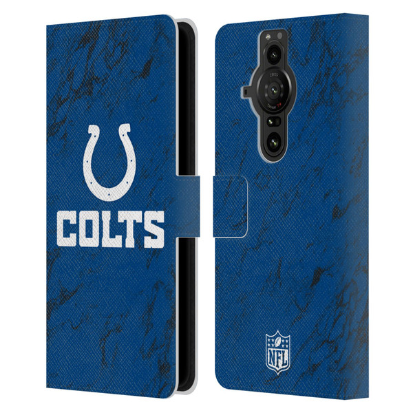 NFL Indianapolis Colts Graphics Coloured Marble Leather Book Wallet Case Cover For Sony Xperia Pro-I