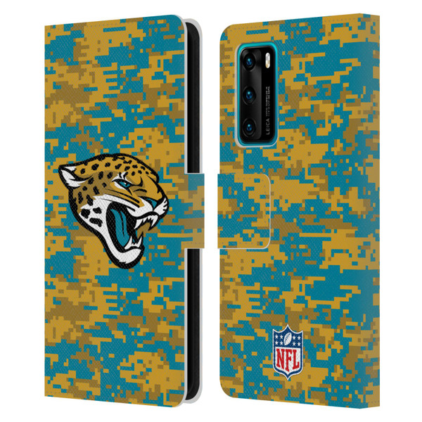 NFL Jacksonville Jaguars Graphics Digital Camouflage Leather Book Wallet Case Cover For Huawei P40 5G