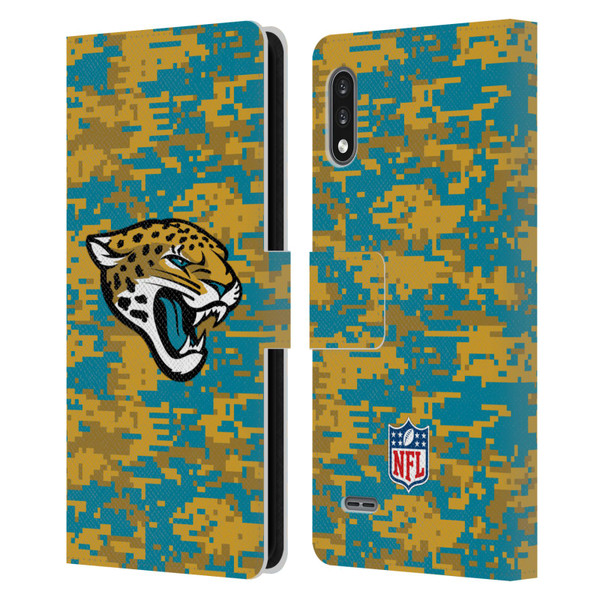 NFL Jacksonville Jaguars Graphics Digital Camouflage Leather Book Wallet Case Cover For LG K22
