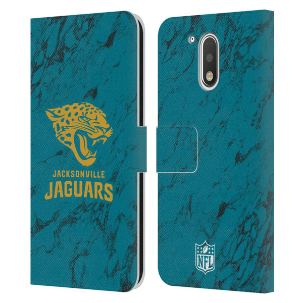 NFL Jacksonville Jaguars Graphics Coloured Marble Leather Book Wallet Case Cover For Motorola Moto G41