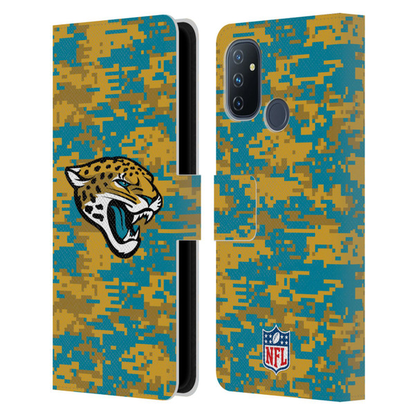 NFL Jacksonville Jaguars Graphics Digital Camouflage Leather Book Wallet Case Cover For OnePlus Nord N100