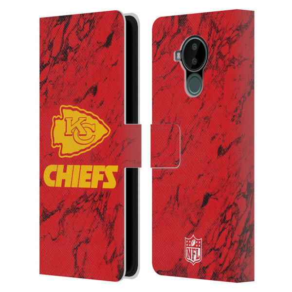 NFL Kansas City Chiefs Graphics Coloured Marble Leather Book Wallet Case Cover For Nokia C30