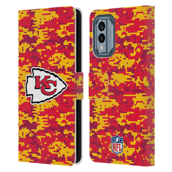 NFL Kansas City Chiefs Graphics Digital Camouflage Leather Book Wallet Case Cover For Nokia X30