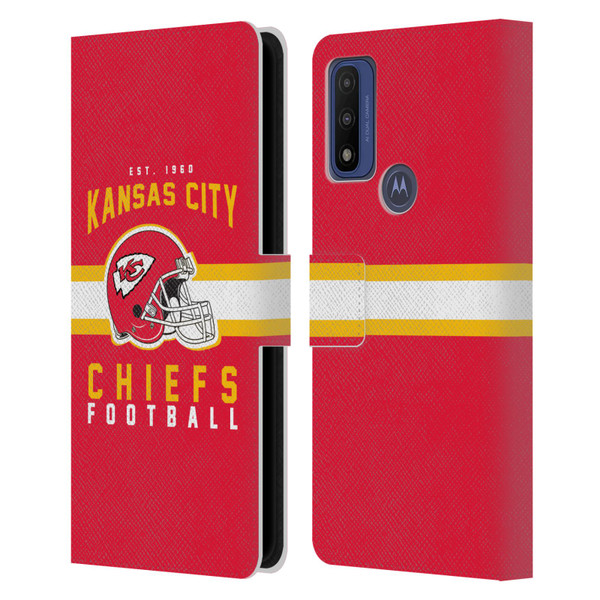NFL Kansas City Chiefs Graphics Helmet Typography Leather Book Wallet Case Cover For Motorola G Pure