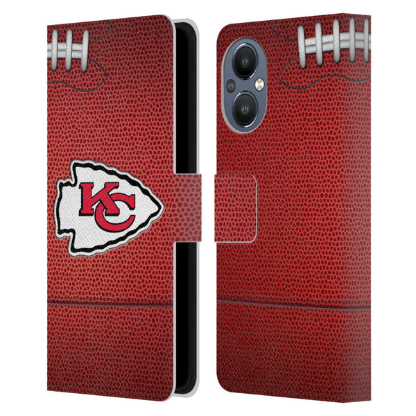 NFL Kansas City Chiefs Graphics Football Leather Book Wallet Case Cover For OnePlus Nord N20 5G