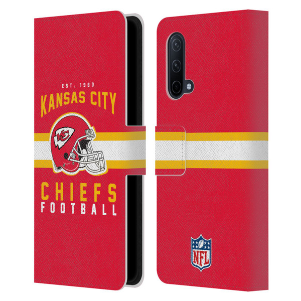 NFL Kansas City Chiefs Graphics Helmet Typography Leather Book Wallet Case Cover For OnePlus Nord CE 5G