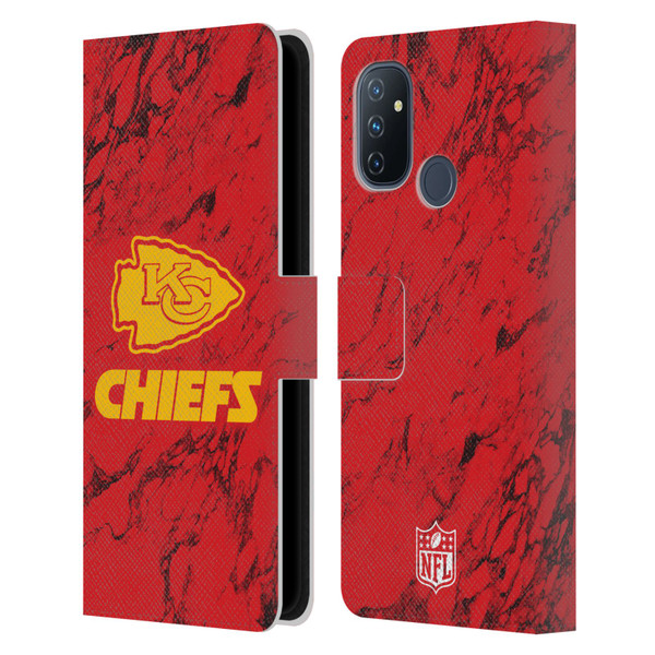NFL Kansas City Chiefs Graphics Coloured Marble Leather Book Wallet Case Cover For OnePlus Nord N100