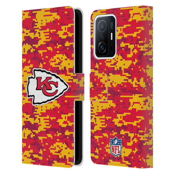 NFL Kansas City Chiefs Graphics Digital Camouflage Leather Book Wallet Case Cover For Xiaomi 11T / 11T Pro