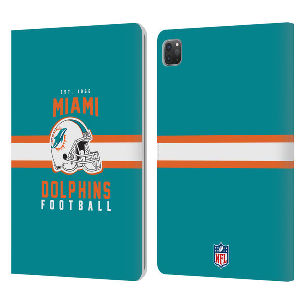 NFL Miami Dolphins Graphics Helmet Typography Leather Book Wallet Case Cover For Apple iPad Pro 11 2020 / 2021 / 2022