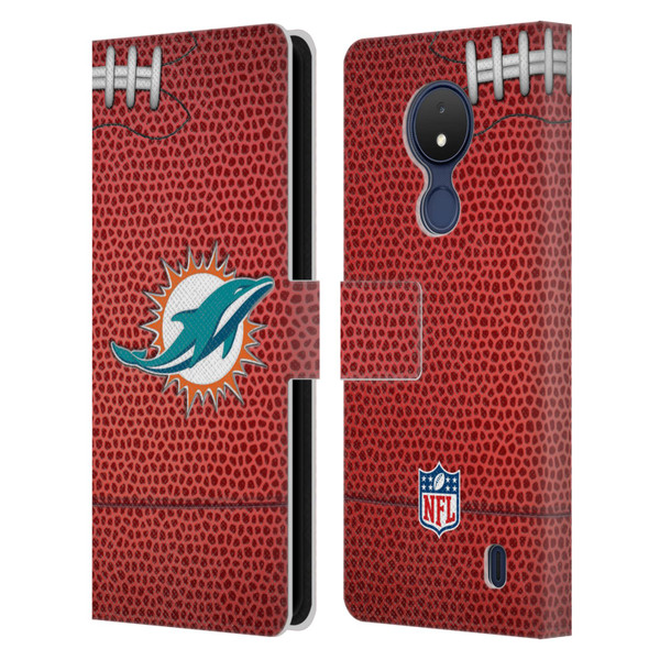 NFL Miami Dolphins Graphics Football Leather Book Wallet Case Cover For Nokia C21