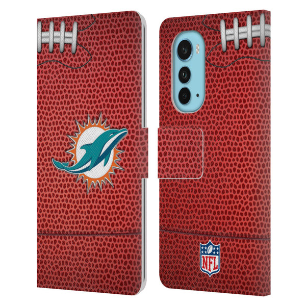 NFL Miami Dolphins Graphics Football Leather Book Wallet Case Cover For Motorola Edge (2022)
