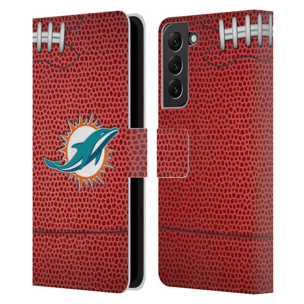 NFL Miami Dolphins Graphics Football Leather Book Wallet Case Cover For Samsung Galaxy S22+ 5G