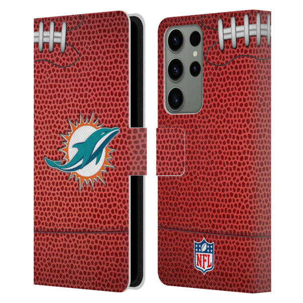 NFL Miami Dolphins Graphics Football Leather Book Wallet Case Cover For Samsung Galaxy S23 Ultra 5G