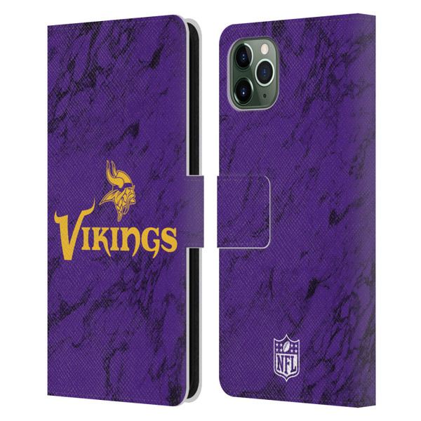 NFL Minnesota Vikings Graphics Coloured Marble Leather Book Wallet Case Cover For Apple iPhone 11 Pro Max