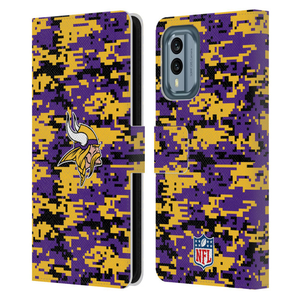 NFL Minnesota Vikings Graphics Digital Camouflage Leather Book Wallet Case Cover For Nokia X30